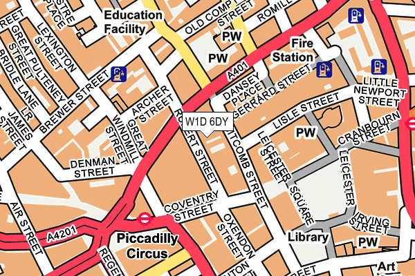 W1D 6DY map - OS OpenMap – Local (Ordnance Survey)