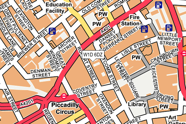 W1D 6DZ map - OS OpenMap – Local (Ordnance Survey)