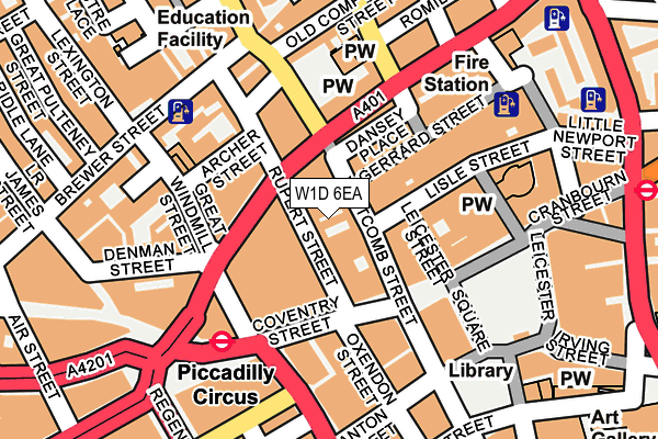 W1D 6EA map - OS OpenMap – Local (Ordnance Survey)