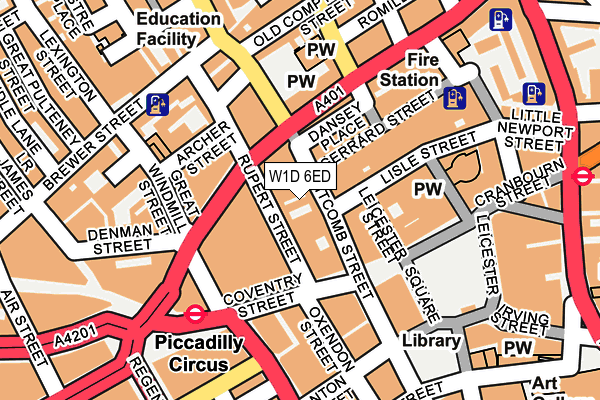 W1D 6ED map - OS OpenMap – Local (Ordnance Survey)