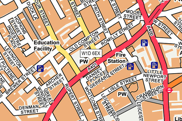 W1D 6EX map - OS OpenMap – Local (Ordnance Survey)