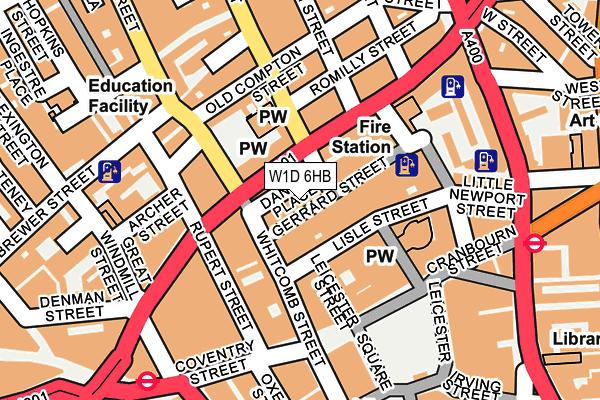W1D 6HB map - OS OpenMap – Local (Ordnance Survey)