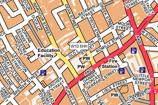 W1D 6HH map - OS OpenMap – Local (Ordnance Survey)
