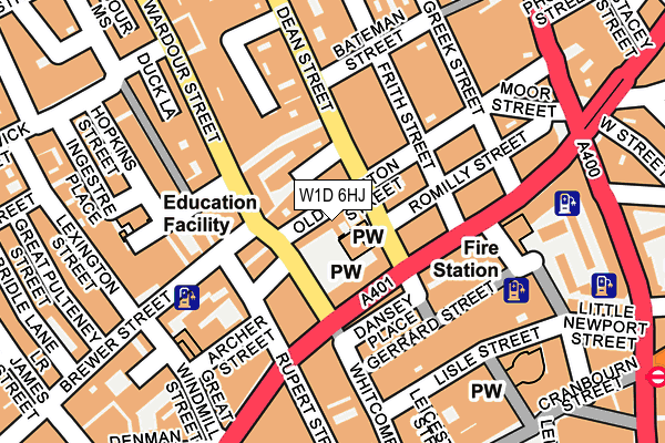 W1D 6HJ map - OS OpenMap – Local (Ordnance Survey)