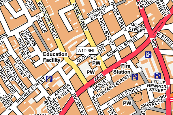 W1D 6HL map - OS OpenMap – Local (Ordnance Survey)