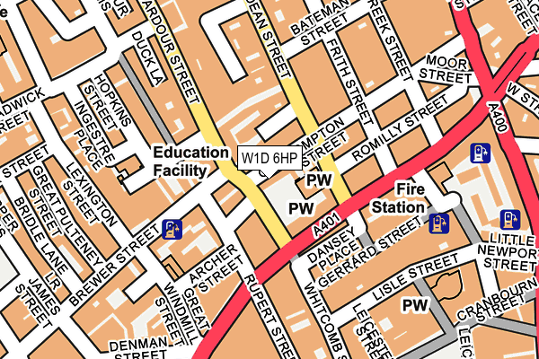 W1D 6HP map - OS OpenMap – Local (Ordnance Survey)