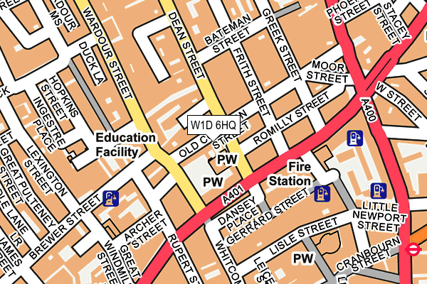 W1D 6HQ map - OS OpenMap – Local (Ordnance Survey)