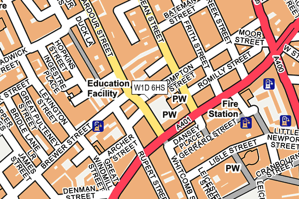 W1D 6HS map - OS OpenMap – Local (Ordnance Survey)