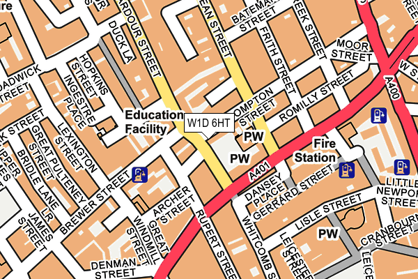 W1D 6HT map - OS OpenMap – Local (Ordnance Survey)