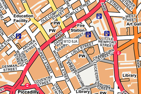 W1D 6JA map - OS OpenMap – Local (Ordnance Survey)