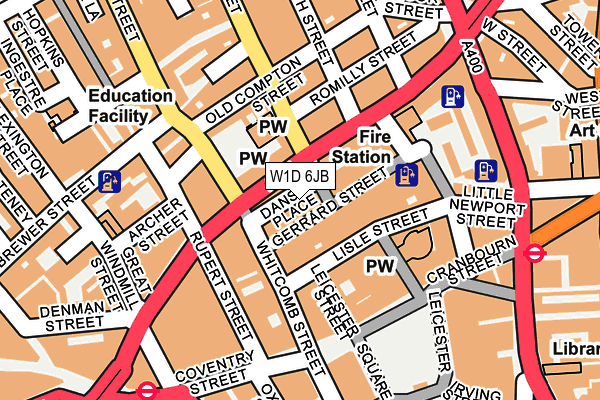 W1D 6JB map - OS OpenMap – Local (Ordnance Survey)