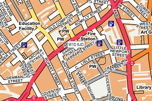 W1D 6JD map - OS OpenMap – Local (Ordnance Survey)