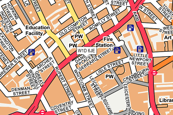 W1D 6JE map - OS OpenMap – Local (Ordnance Survey)