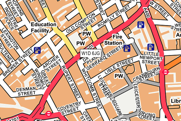 W1D 6JG map - OS OpenMap – Local (Ordnance Survey)