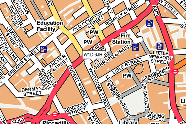 W1D 6JH map - OS OpenMap – Local (Ordnance Survey)