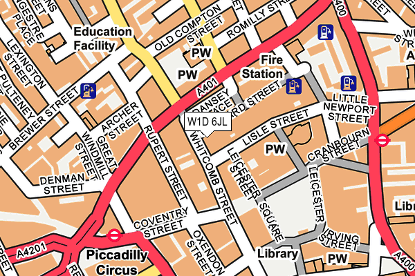 W1D 6JL map - OS OpenMap – Local (Ordnance Survey)