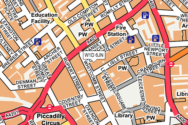 W1D 6JN map - OS OpenMap – Local (Ordnance Survey)