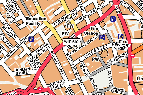 W1D 6JQ map - OS OpenMap – Local (Ordnance Survey)