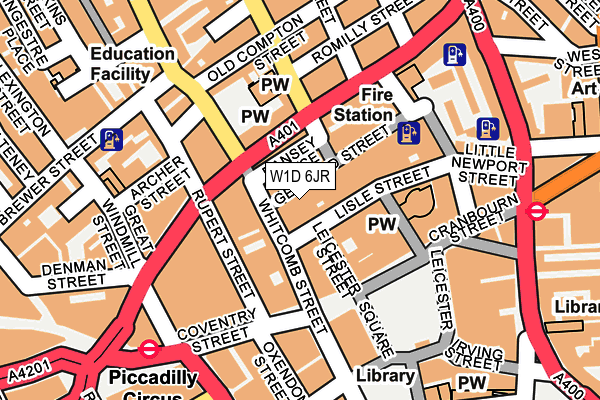 W1D 6JR map - OS OpenMap – Local (Ordnance Survey)