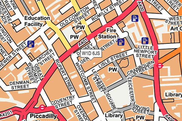 W1D 6JS map - OS OpenMap – Local (Ordnance Survey)