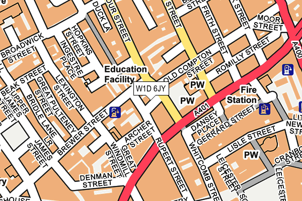 W1D 6JY map - OS OpenMap – Local (Ordnance Survey)