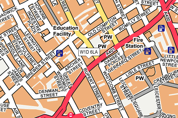 W1D 6LA map - OS OpenMap – Local (Ordnance Survey)
