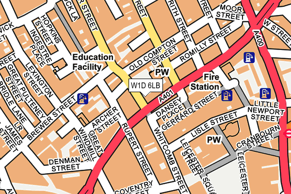 W1D 6LB map - OS OpenMap – Local (Ordnance Survey)