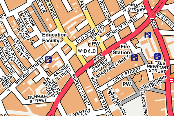 W1D 6LD map - OS OpenMap – Local (Ordnance Survey)