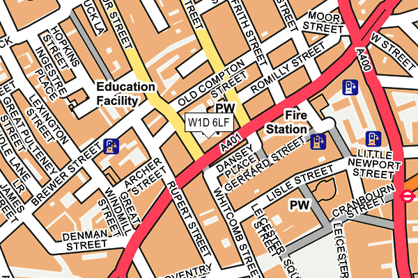 W1D 6LF map - OS OpenMap – Local (Ordnance Survey)