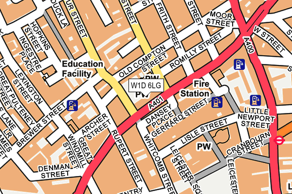 W1D 6LG map - OS OpenMap – Local (Ordnance Survey)