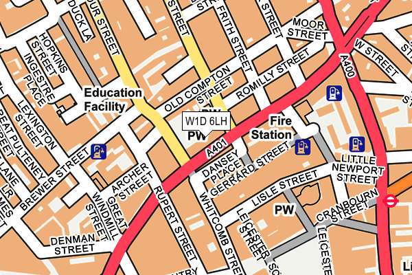 W1D 6LH map - OS OpenMap – Local (Ordnance Survey)