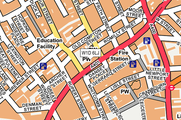 W1D 6LJ map - OS OpenMap – Local (Ordnance Survey)