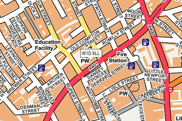 W1D 6LL map - OS OpenMap – Local (Ordnance Survey)