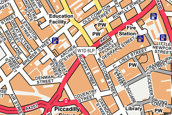 W1D 6LP map - OS OpenMap – Local (Ordnance Survey)