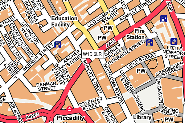 W1D 6LR map - OS OpenMap – Local (Ordnance Survey)