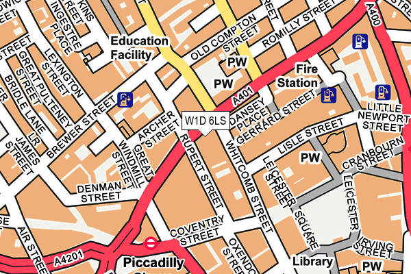 W1D 6LS map - OS OpenMap – Local (Ordnance Survey)