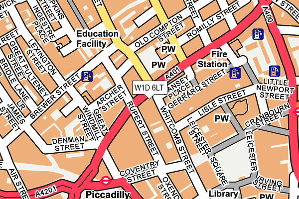 W1D 6LT map - OS OpenMap – Local (Ordnance Survey)