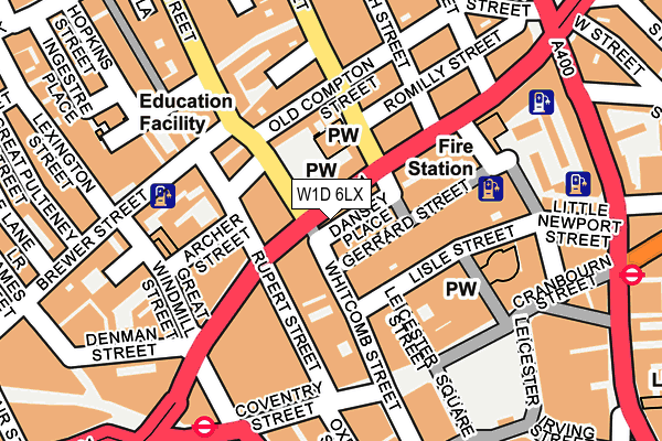 W1D 6LX map - OS OpenMap – Local (Ordnance Survey)