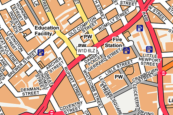 W1D 6LZ map - OS OpenMap – Local (Ordnance Survey)