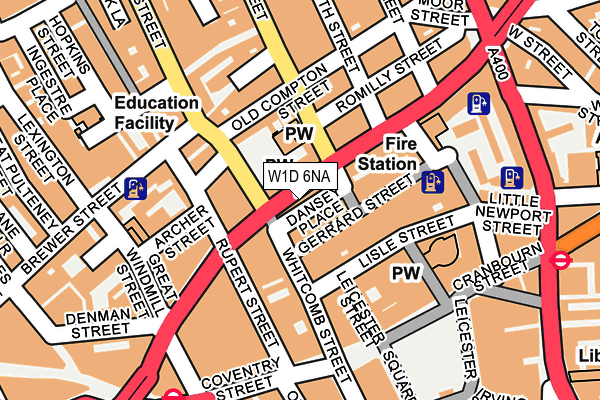 W1D 6NA map - OS OpenMap – Local (Ordnance Survey)