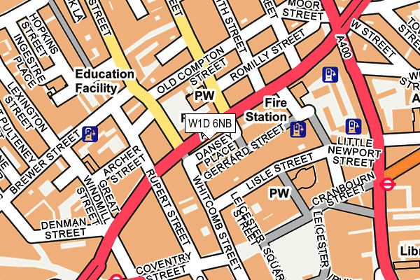 W1D 6NB map - OS OpenMap – Local (Ordnance Survey)