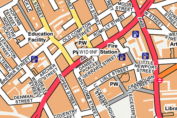 W1D 6NF map - OS OpenMap – Local (Ordnance Survey)