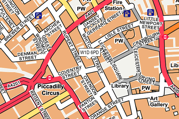 W1D 6PD map - OS OpenMap – Local (Ordnance Survey)