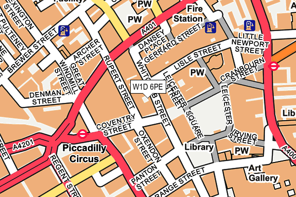 W1D 6PE map - OS OpenMap – Local (Ordnance Survey)