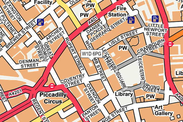 W1D 6PG map - OS OpenMap – Local (Ordnance Survey)