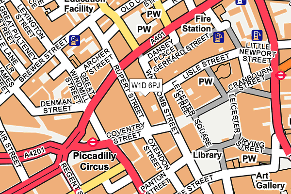 W1D 6PJ map - OS OpenMap – Local (Ordnance Survey)