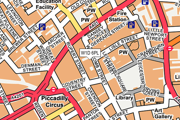 W1D 6PL map - OS OpenMap – Local (Ordnance Survey)