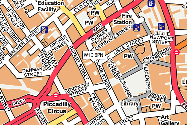 W1D 6PN map - OS OpenMap – Local (Ordnance Survey)