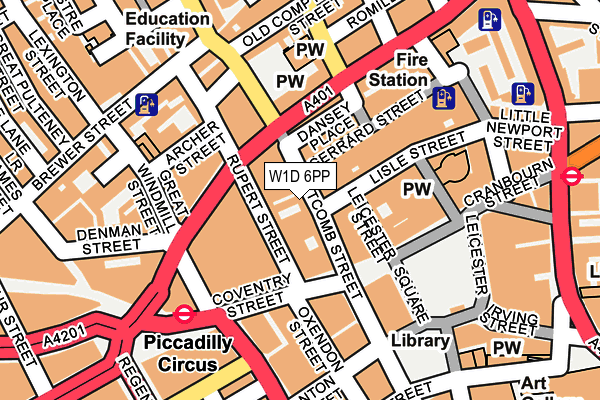 W1D 6PP map - OS OpenMap – Local (Ordnance Survey)