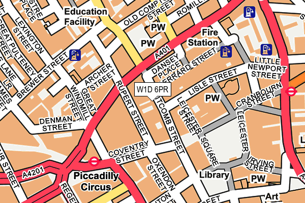 W1D 6PR map - OS OpenMap – Local (Ordnance Survey)